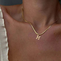 A-Z Alphabet Gold Plated Stainless Steel Pendant