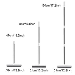 Rubber Broom Carpet Rake with Squeegee Long Handle